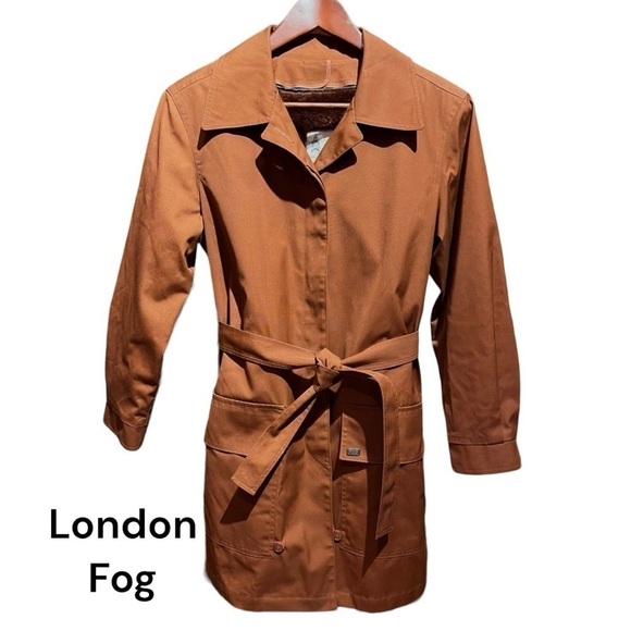 NEW Vintage Women’s London Fog Maincoats Trench Coat Rust Brown Removable Liner - Picture 1 of 16